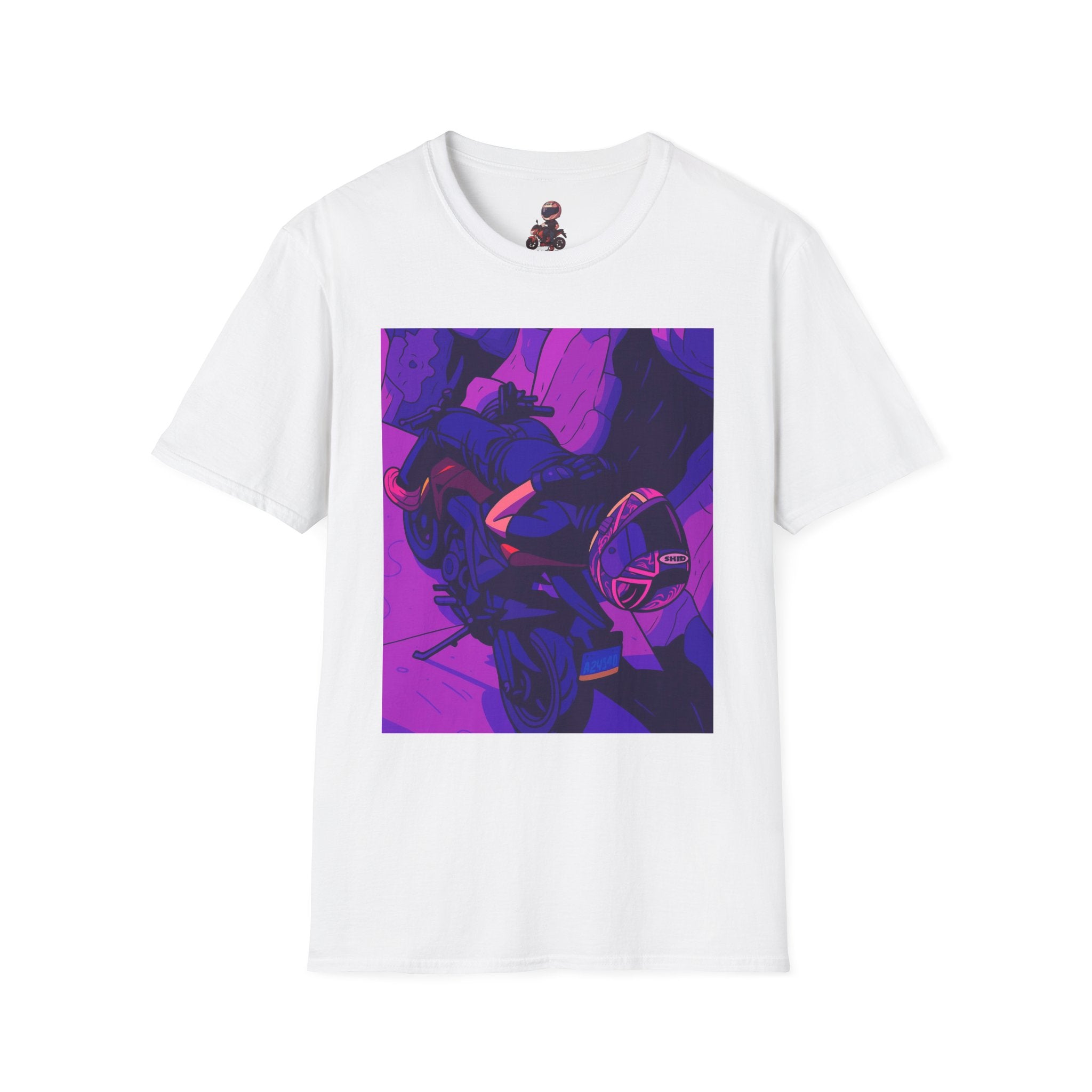 Anime Night Rider T-Shirt — Neon Purple Cyberpunk Art Tee