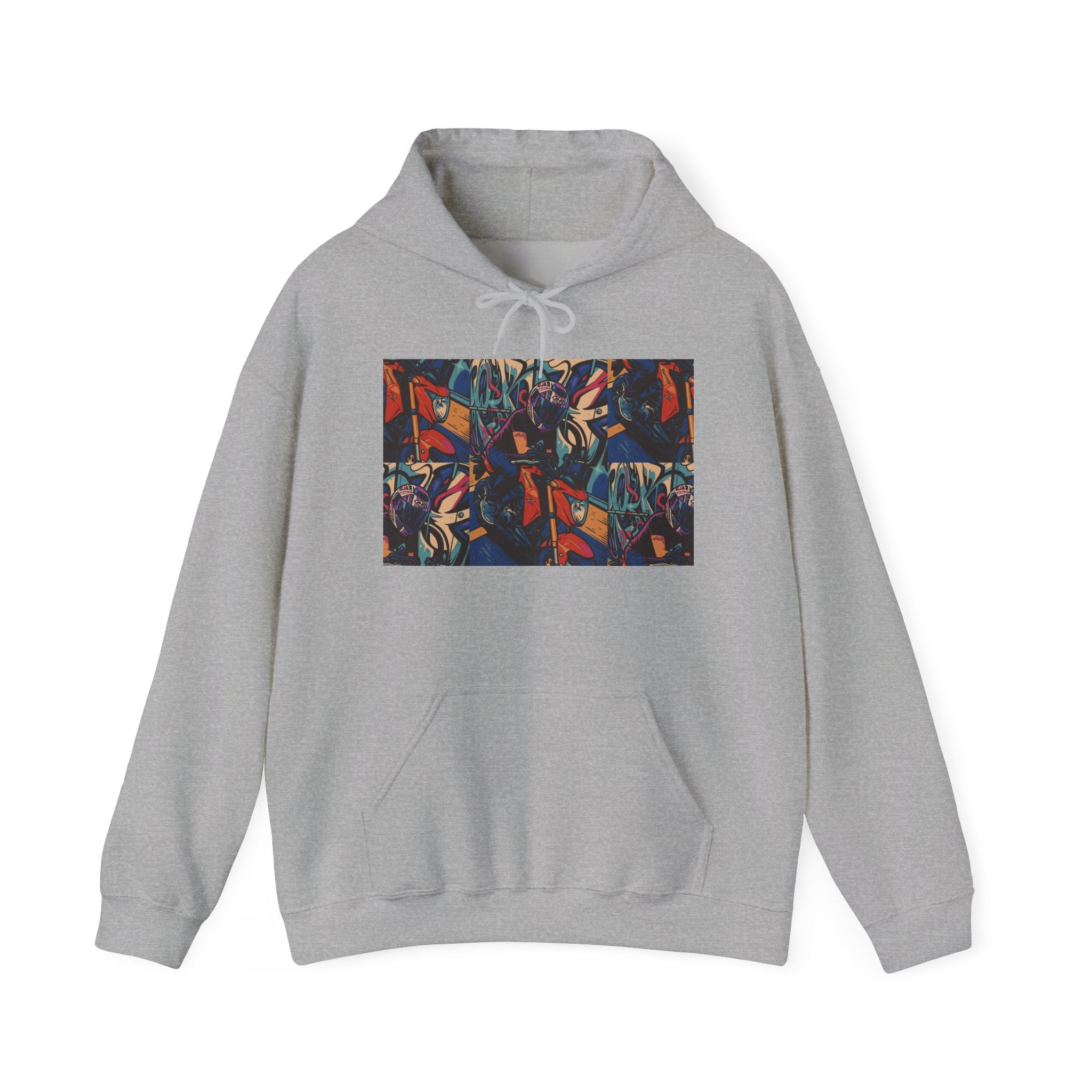 Abstract Mosaic Art Hoodie — Vibrant Geometric Graphic Sweatshirt