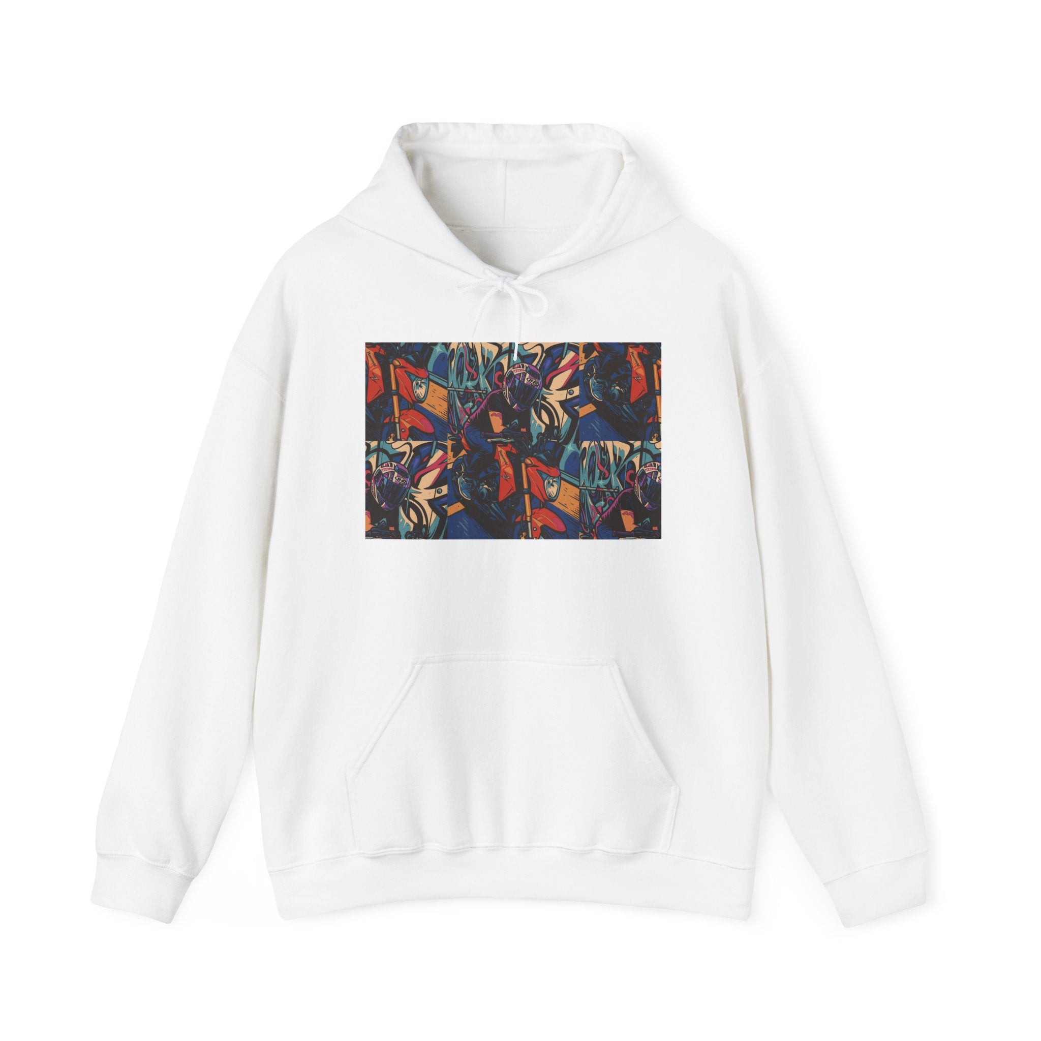 Abstract Mosaic Art Hoodie — Vibrant Geometric Graphic Sweatshirt