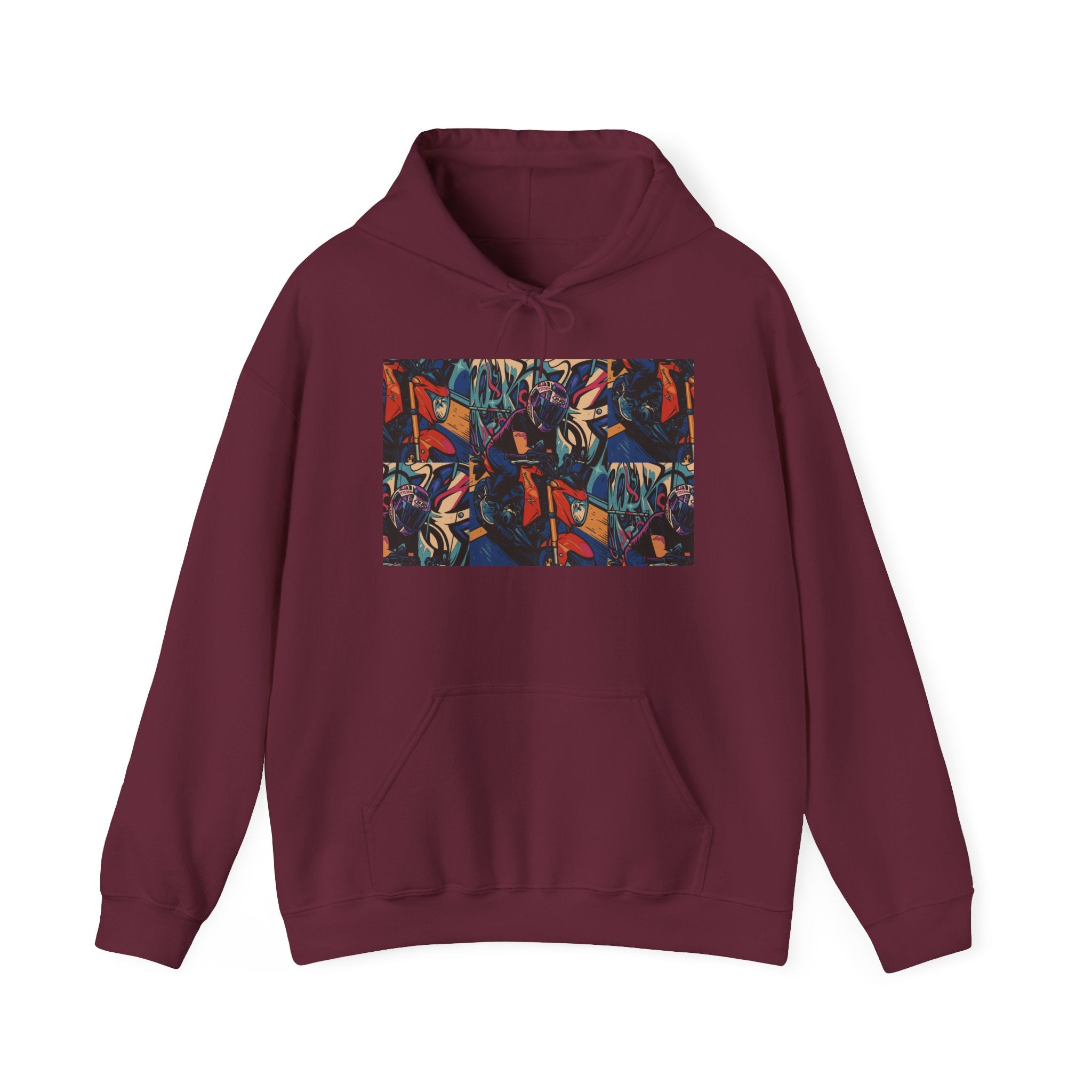 Abstract Mosaic Art Hoodie — Vibrant Geometric Graphic Sweatshirt
