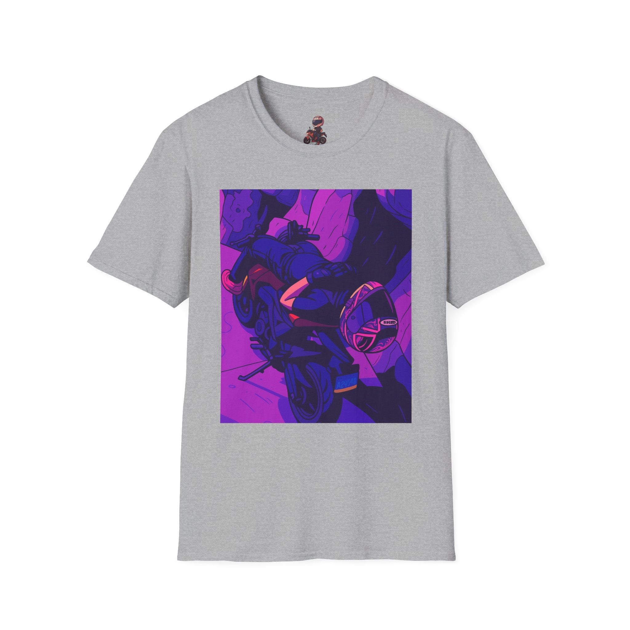 Anime Night Rider T-Shirt — Neon Purple Cyberpunk Art Tee
