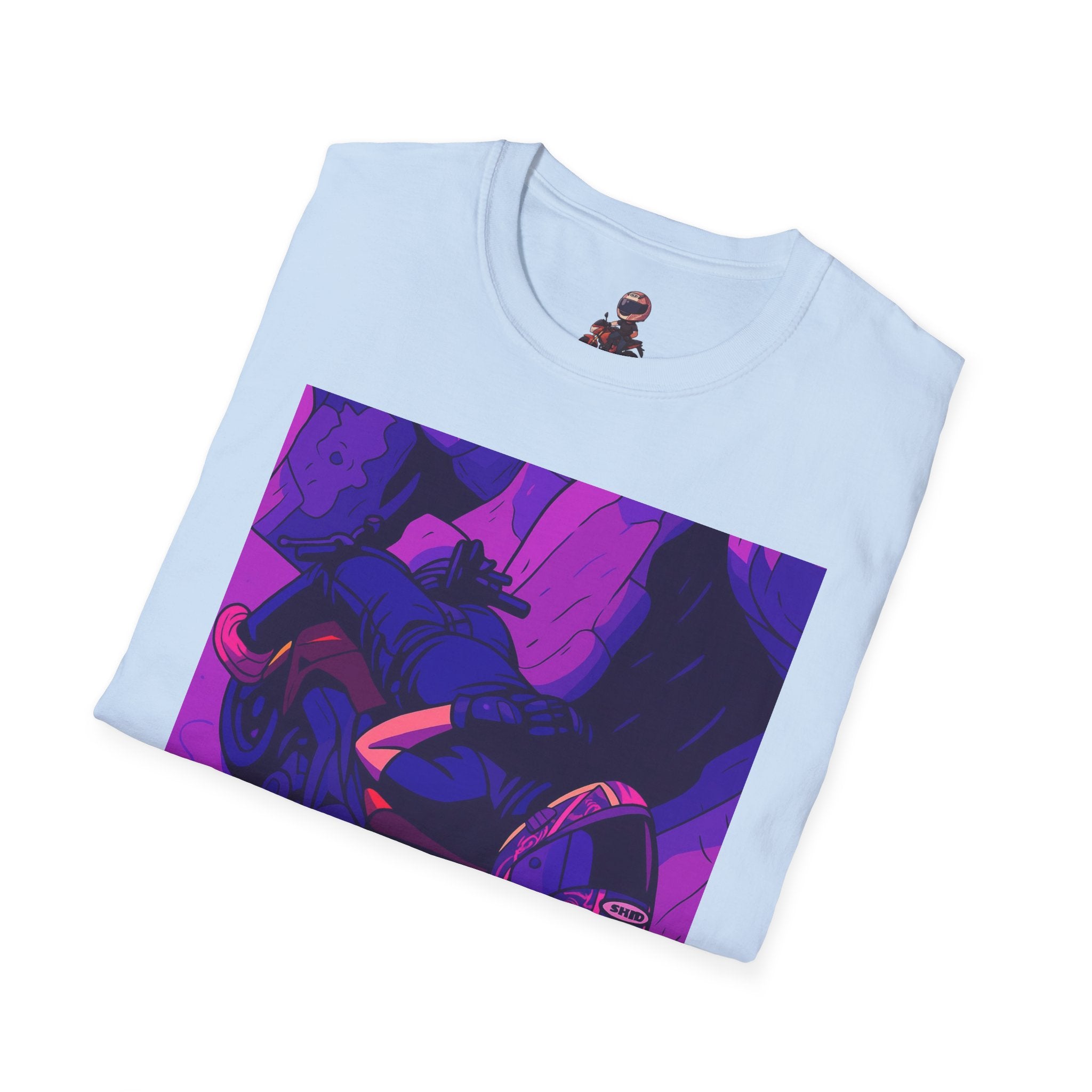 Anime Night Rider T-Shirt — Neon Purple Cyberpunk Art Tee