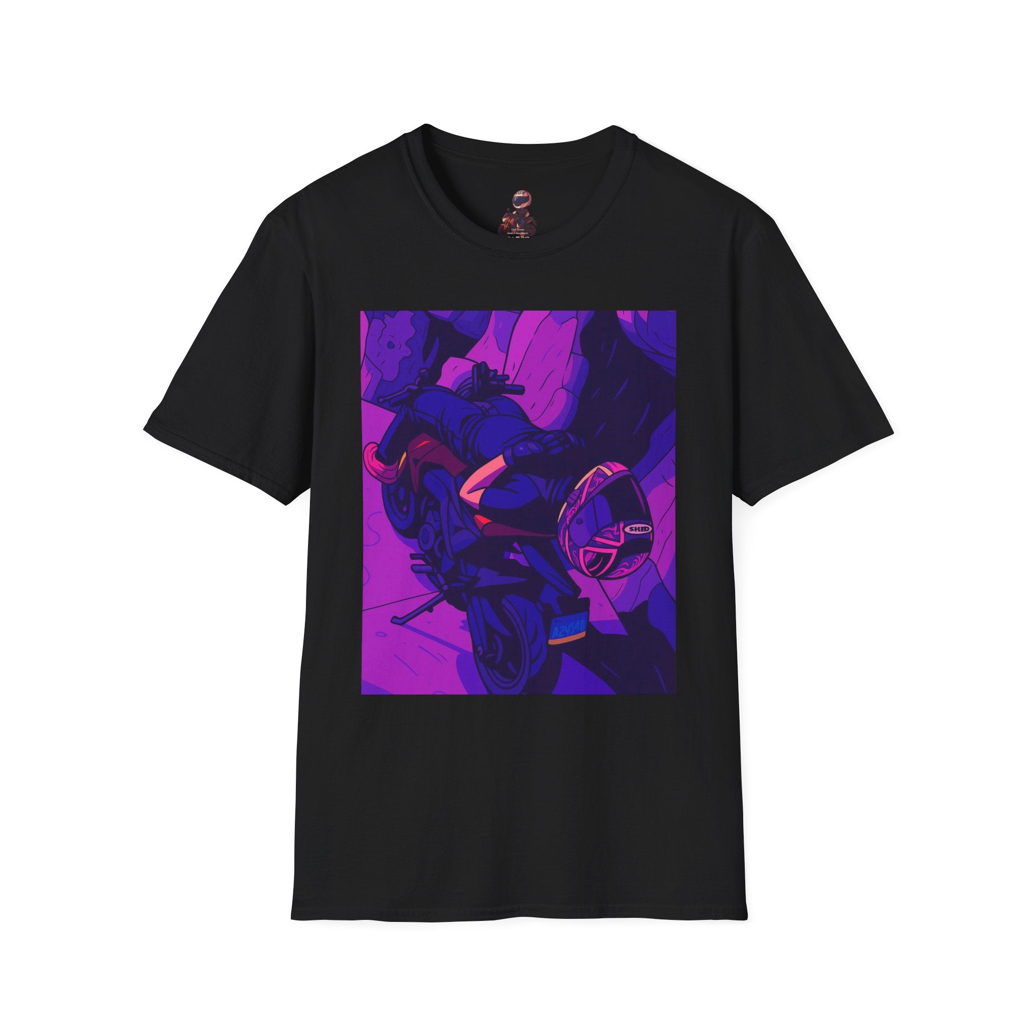 Anime Night Rider T-Shirt — Neon Purple Cyberpunk Art Tee