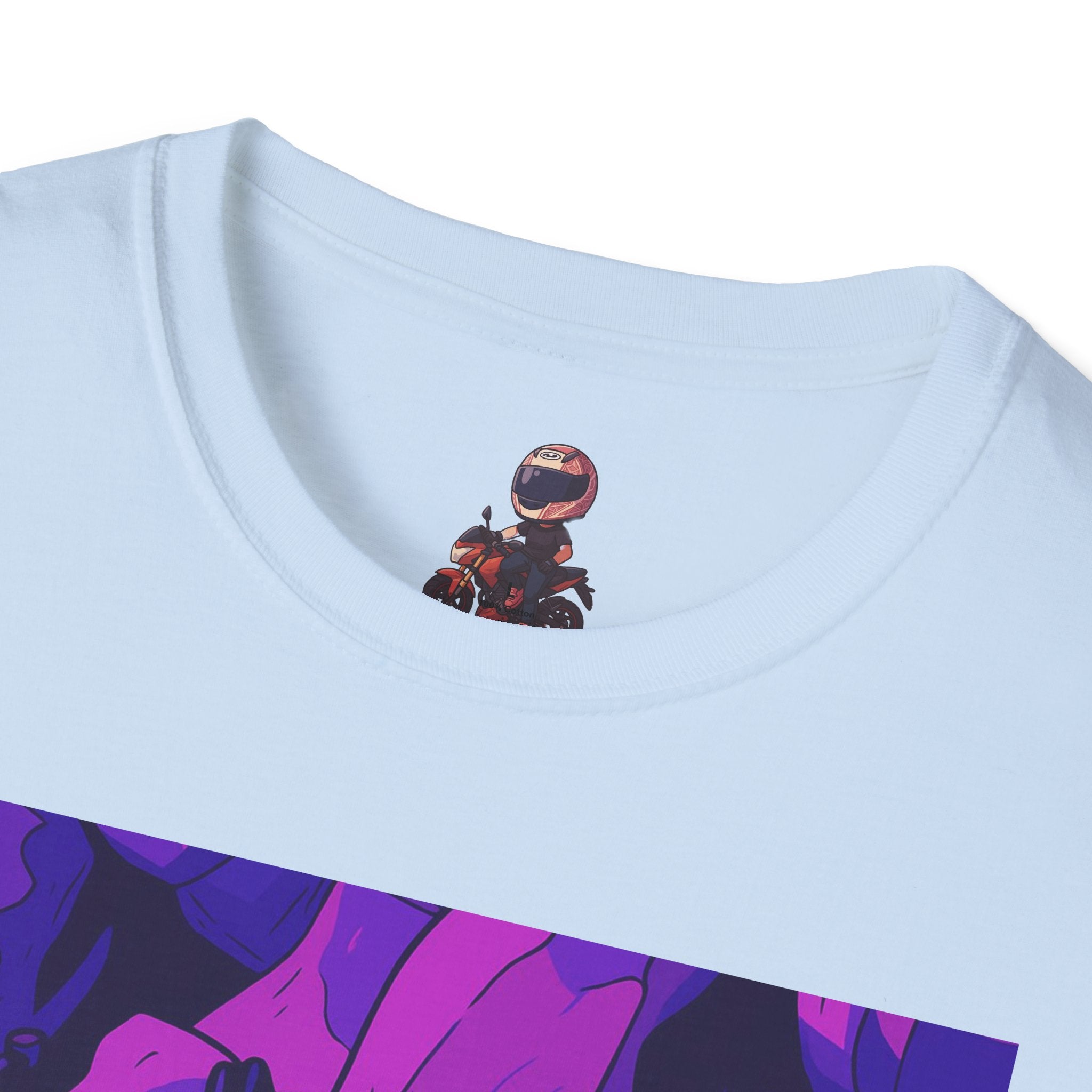 Anime Night Rider T-Shirt — Neon Purple Cyberpunk Art Tee