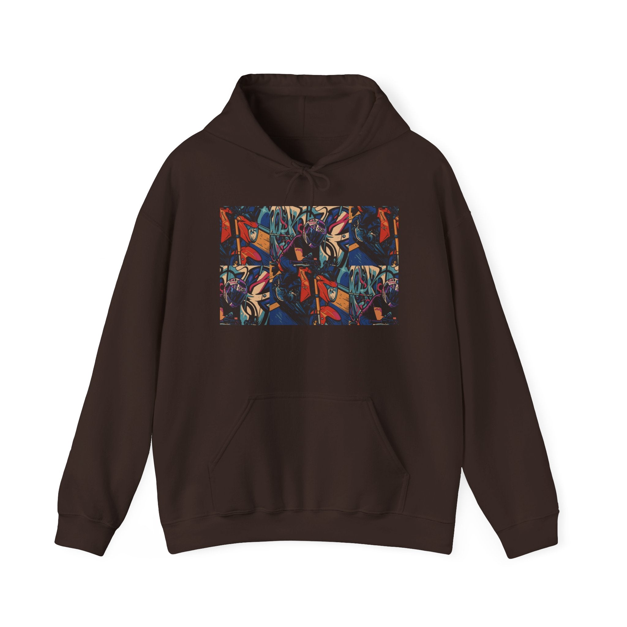 Abstract Mosaic Art Hoodie — Vibrant Geometric Graphic Sweatshirt