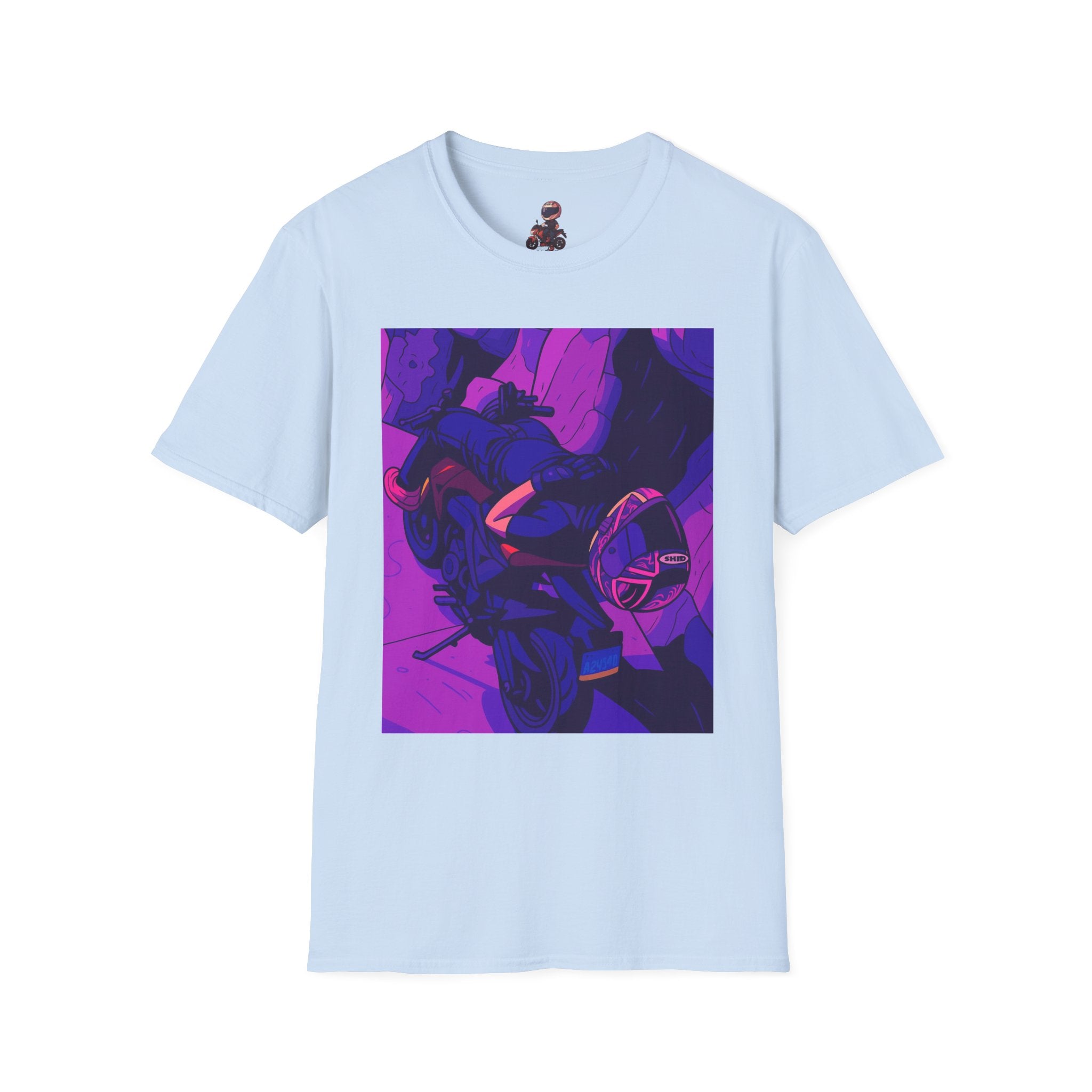 Anime Night Rider T-Shirt — Neon Purple Cyberpunk Art Tee