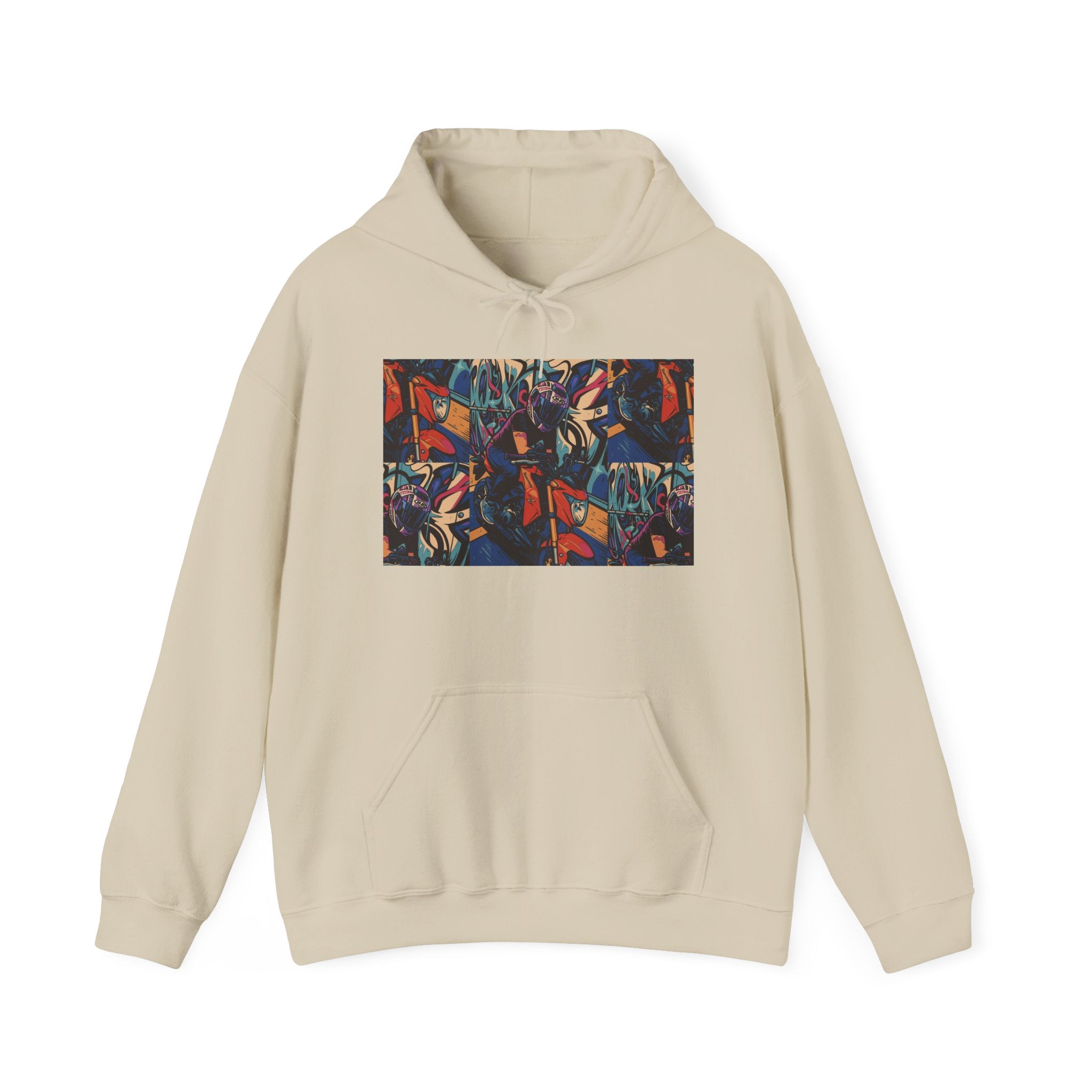 Abstract Mosaic Art Hoodie — Vibrant Geometric Graphic Sweatshirt