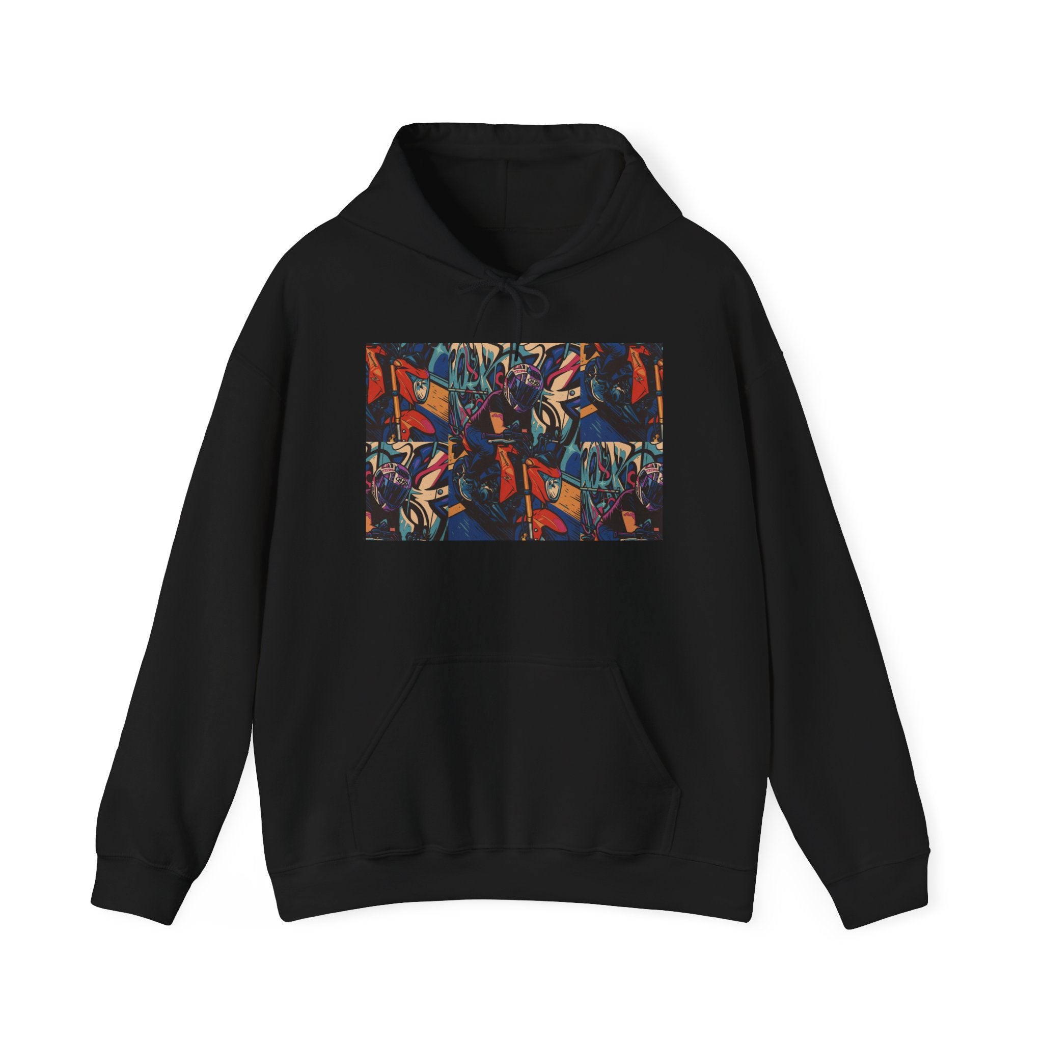 Abstract Mosaic Art Hoodie — Vibrant Geometric Graphic Sweatshirt