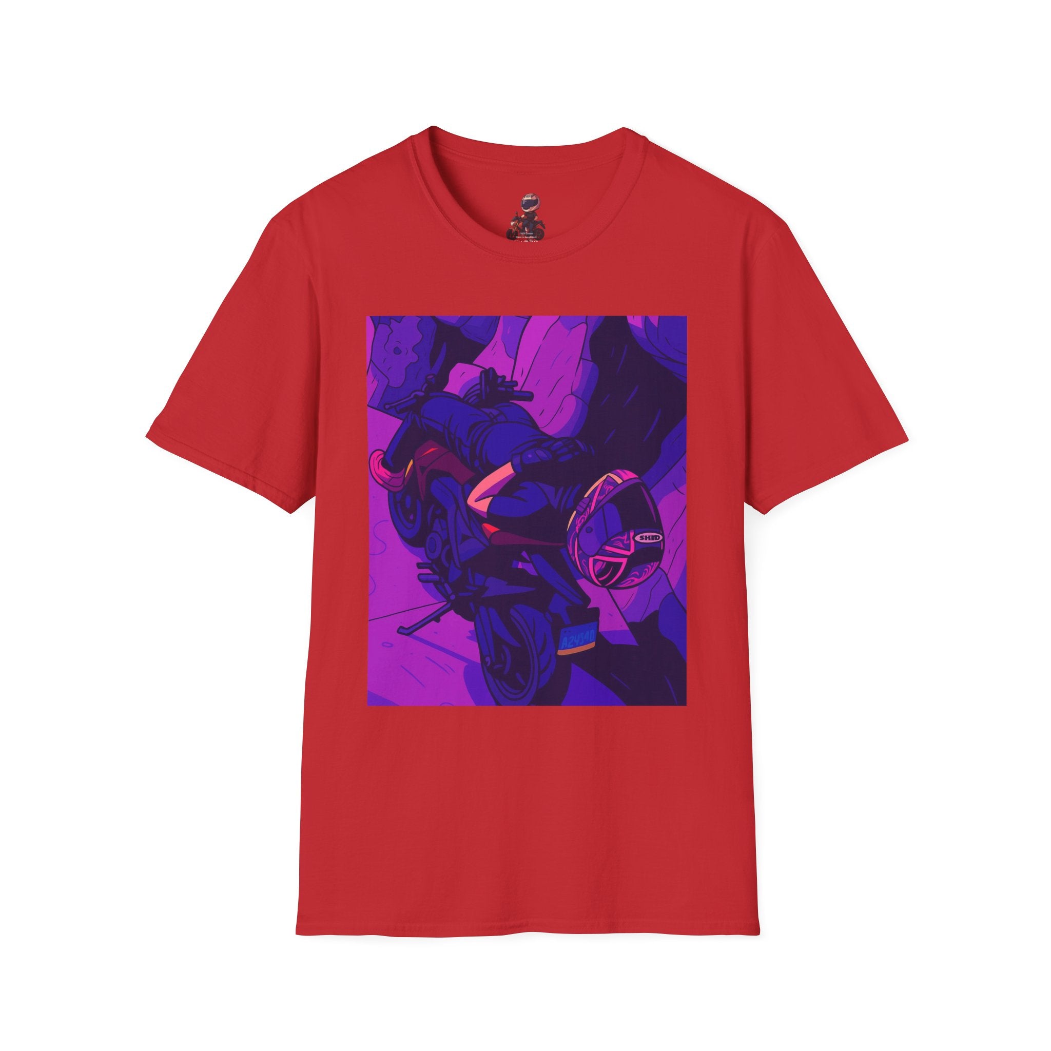 Anime Night Rider T-Shirt — Neon Purple Cyberpunk Art Tee