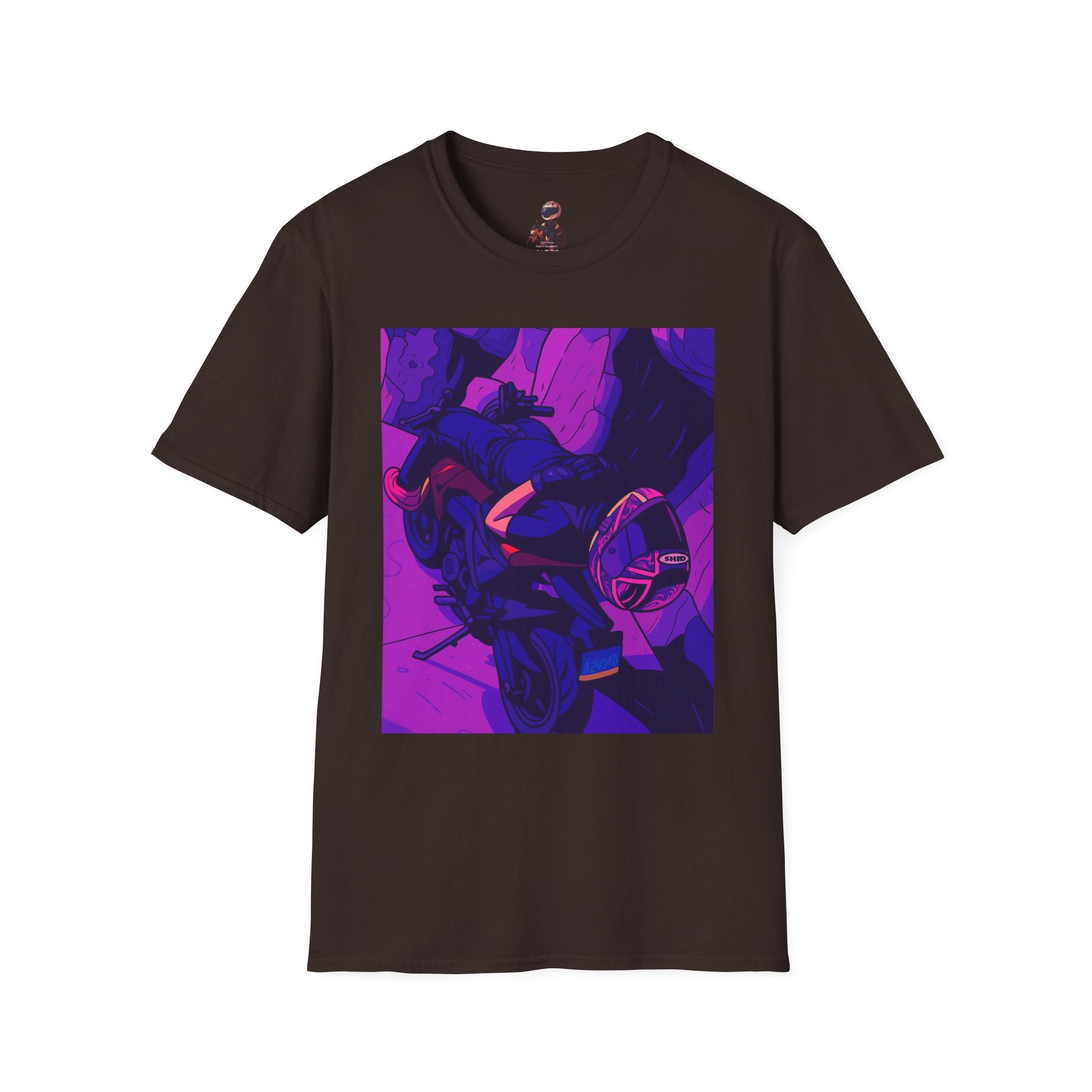 Anime Night Rider T-Shirt — Neon Purple Cyberpunk Art Tee