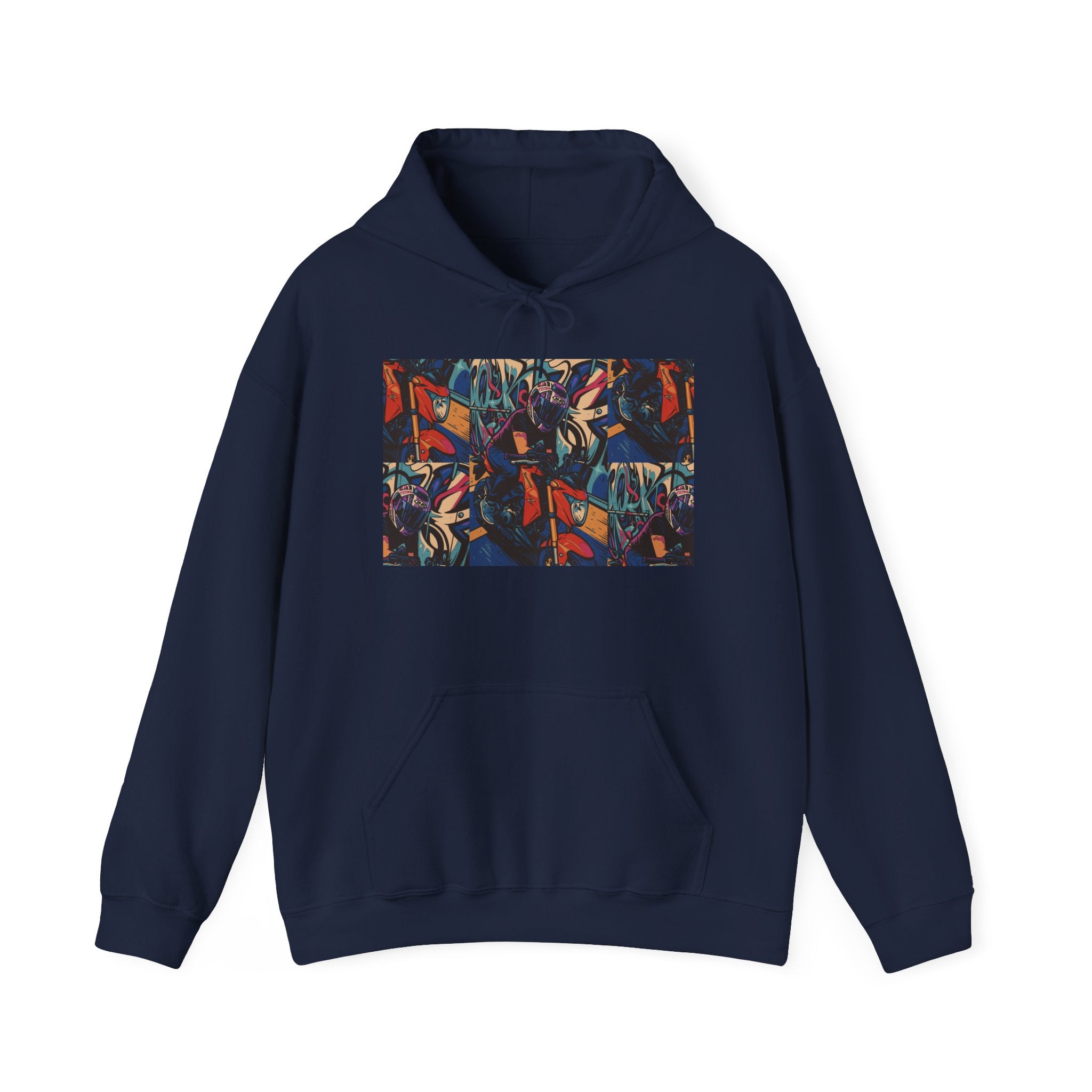 Abstract Mosaic Art Hoodie — Vibrant Geometric Graphic Sweatshirt