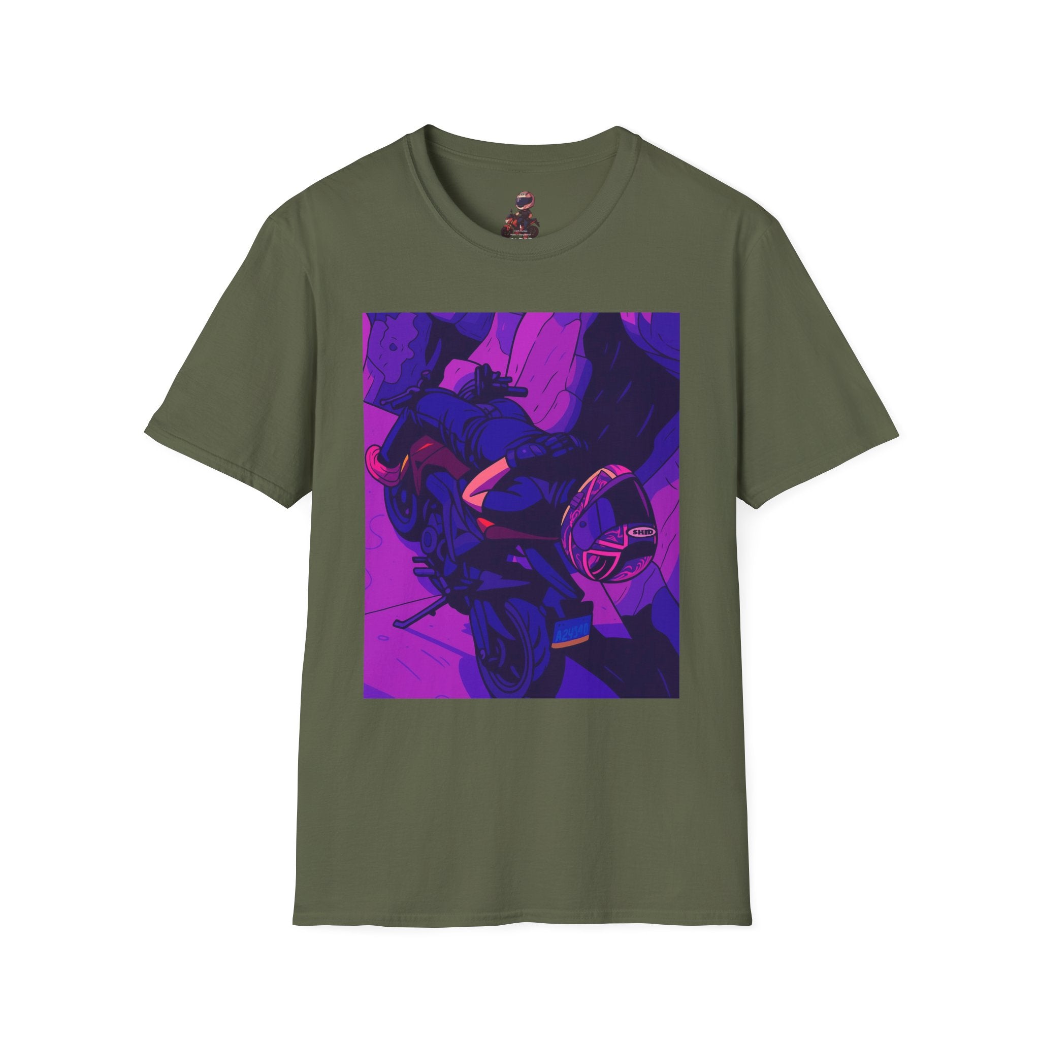 Anime Night Rider T-Shirt — Neon Purple Cyberpunk Art Tee