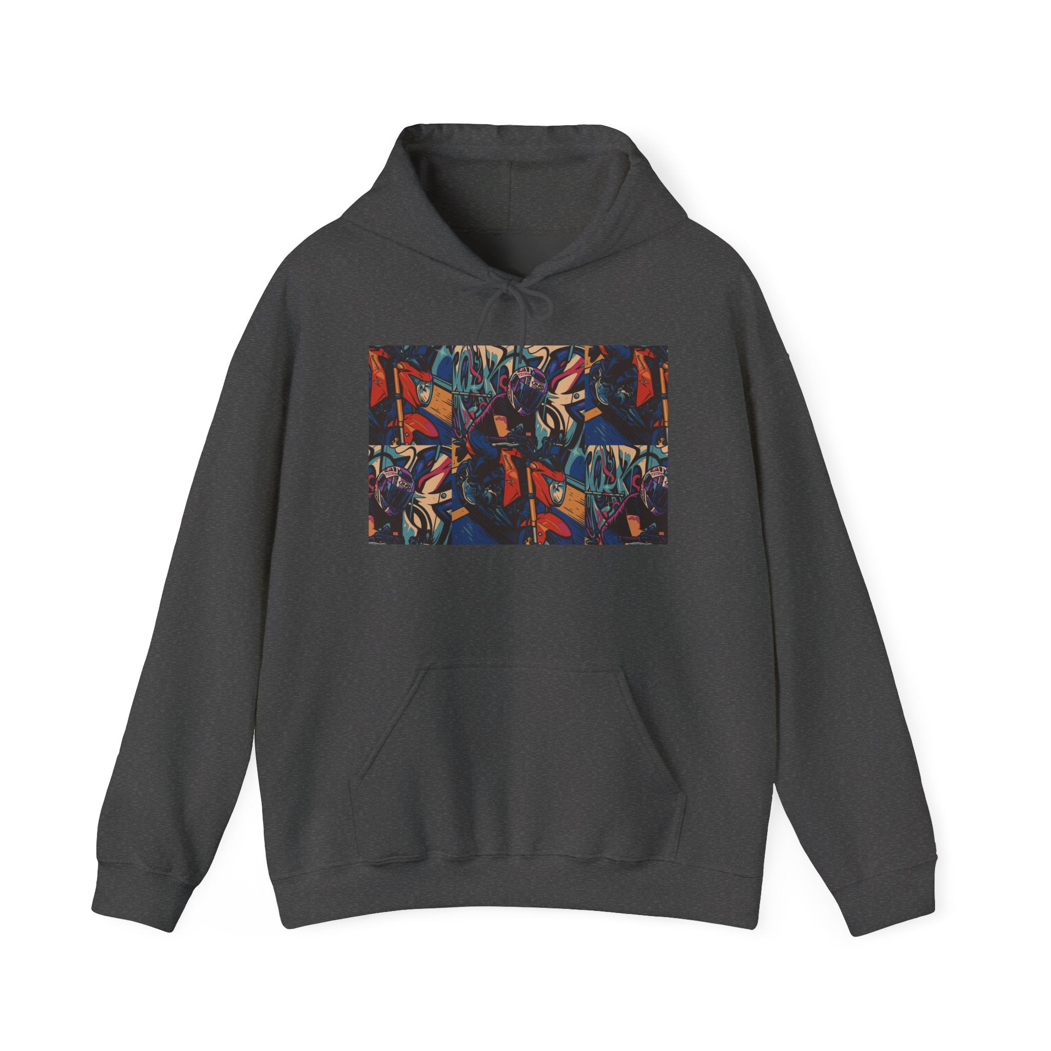 Abstract Mosaic Art Hoodie — Vibrant Geometric Graphic Sweatshirt